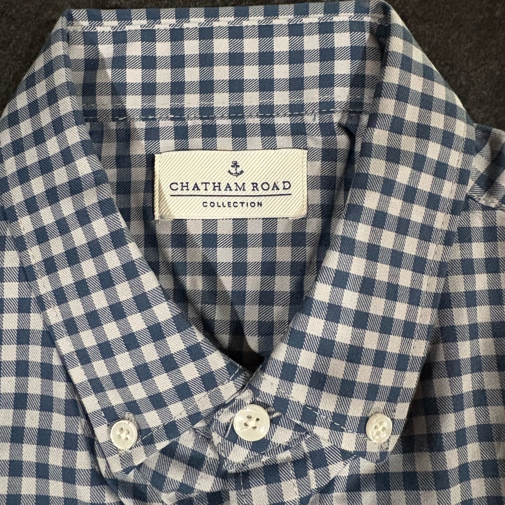 Men's Blue Checkered Casual Button Down Shirt
